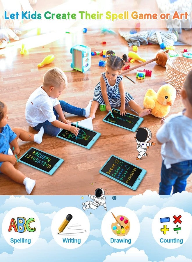 FLUESTON LCD Writing Tablet, Doodle Board Toys Gifts for 3-8 Year Old Girls Boys, 10 Inch Colorful Electronic Board Drawing Pad for Kids, Christmas Gifts for Toddler Educational Learning Travel, Blue - Image 4